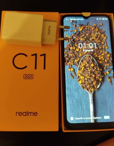 ucuz telefonlar işlənmiş: Realme C11 (2021), 32 GB, rəng - Göy