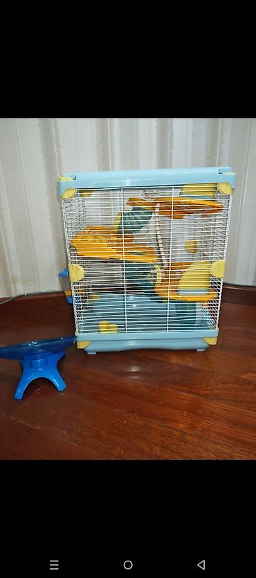 Зоотовары: Dəbilqəli hamster üçün çoxmərtəbəli qəfəs dəsti - Rənglər: açıq mavi — 4