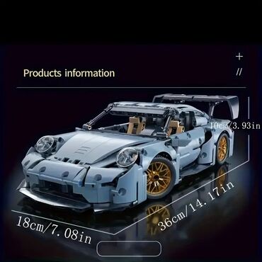 коляска запчасть: Конструктор Porshe 911, 36 см, на пульте дистанционного управления с