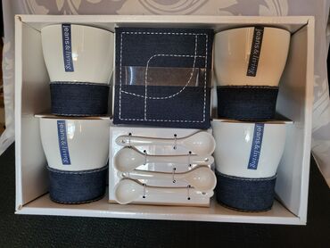 Kuhinjski setovi: Solje nove za kafu,caj Jeans - Living komplet. Solje sa porcelanskim — 1