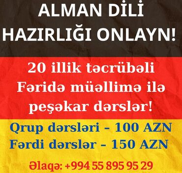 loqopedik dersler: Alman dili dersleri! 100 qrup, 150 ferdi. Pesekar dersler