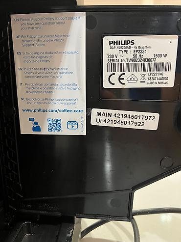 süd seperatoru: Qəhvə maşını Philips, Avtomat, Üyüdücü ilə, İşlənmiş — 4