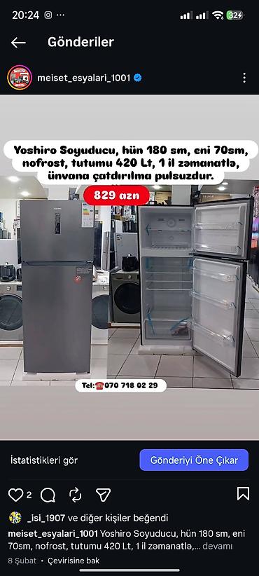 Soyuducular: Anbardan satış soyuducular.Məlumat üçün WhatsaApp-a yazin.Modellərin — 22