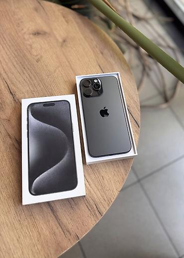 IPhone 15 Pro Max, Б/у, 256 ГБ, Black Titanium, Зарядное устройство, Защитное стекло, Чехол, 84 %