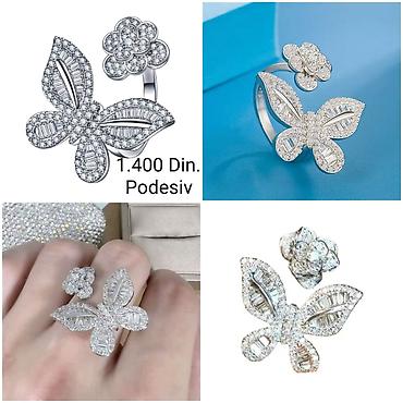 hirurski celik nakit: Elegantni posrebreni podesivi prsten od hirurskog čelika sa žigom — 3