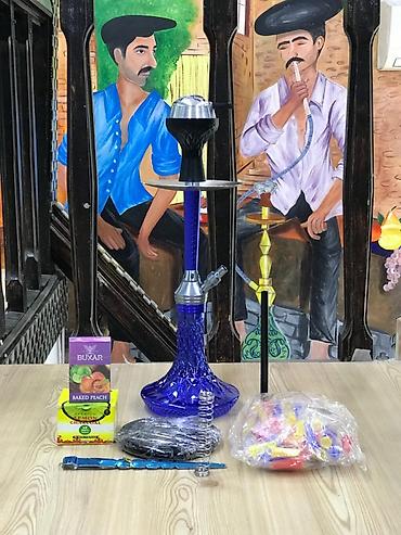 Tütünçəkmə həvəskarları üçün tam hookah/duman seti. Komplekt: - Şüşə