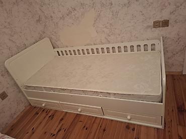 Təknəfərlik uşaq çarpayıları: Oğlan və qız üçün, İşlənmiş, Çarpayı, Bazasız, Matras ilə, Siyirməli — 4