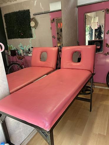 mebel vinil: Gözəllik və spa üçün ikiqat masaj/gözəllik çarpayısı. - Rəng: çəhrayı — 1