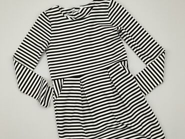 czarna koszula w białe paski: Sukienka, 10 lat, 134-140 cm, stan - Dobry