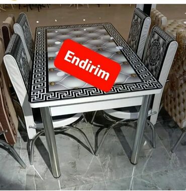 Masa və oturacaq dəstləri: Mətbəx üçün, Yeni, Açılan, Dördbucaq masa, 4 stul — 23