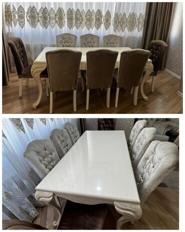 аренда стульев бишкек: Qonaq otağı üçün, İşlənmiş, Kvadrat masa, 8 stul lalafo.az -da аренда стульев бишкек: Qonaq otağı üçün, İşlənmiş, Kvadrat masa, 8 stul