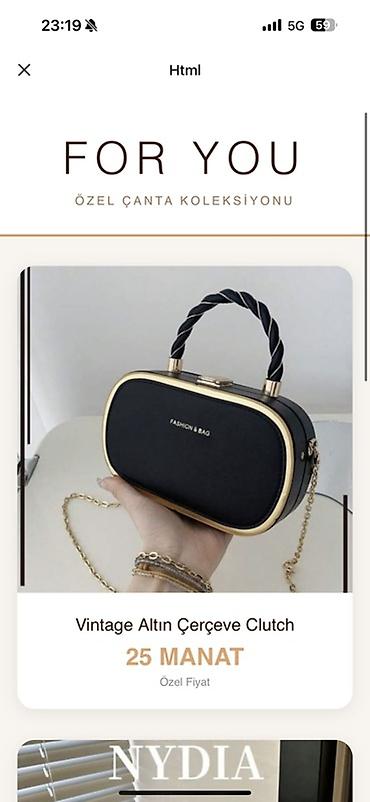 Çantalar: Məhsul: For You – xüsusi çanta kolleksiyası 1) Vintage Qızılı — 1