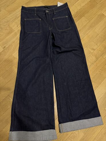 джинсы чёрные: Клеш, Massimo Dutti, Высокая талия