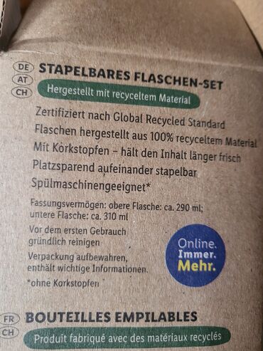Kuhinjski setovi: Flase nove za ulje,sirce Ernesto od rekliciranog materijala Nemacka — 6