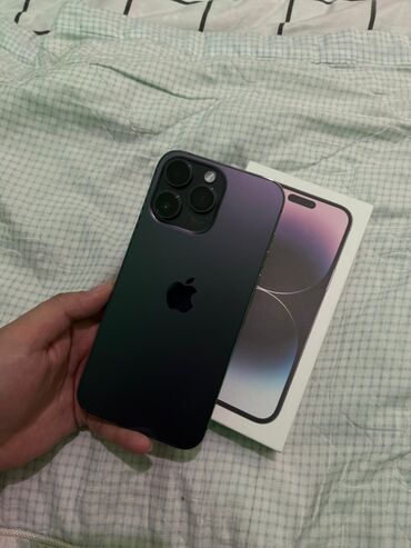 Apple iPhone: IPhone 14 Pro Max, Б/у, 128 ГБ, Deep Purple, Коробка, Чехол, Кабель, 88 %