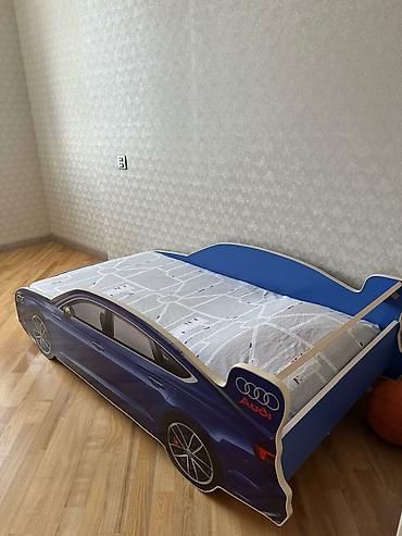 Uşaq maşın çarpayısı – mavi “sportcar” dizaynı - Korpus: sürətli
