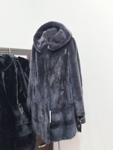 детские шапки с помпонами из натурального меха: Шуба, Норка, По колено, С капюшоном, 5XL