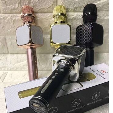 Вокальные микрофоны: Беспроводной караоке микрофон - колонка! 2 в 1 Отличный подарок для — 5