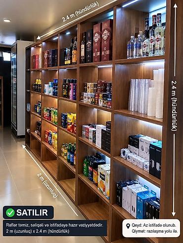 Полочные витрины: Mağaza/obyekt üçün vitrin rəfləri satılır Taxta vitrin rəfi: - Ölçü — 1