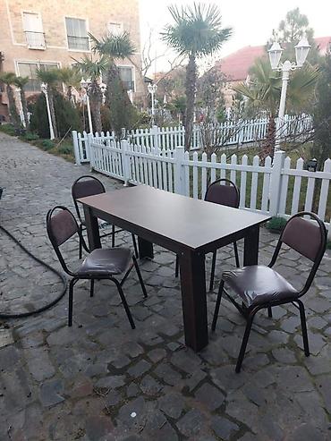 balkon masasi: Dörd nəfərlik stol,stul dəsti - Tərkib: 1 masa + 4 stul - Stil — 6