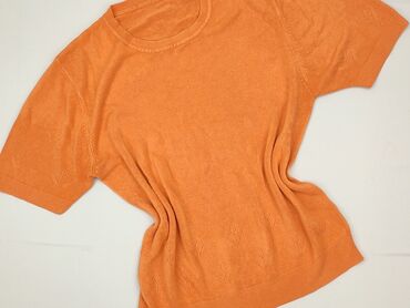 Damski T-shirt z krótkim rękawem w odcieniu pomarańczowym, o luźnym