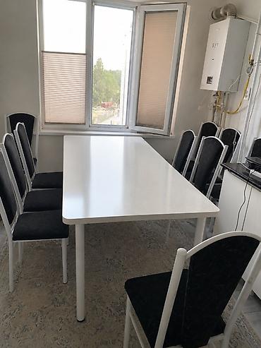study table: Обеденная группа: прямоугольный стол + 8 стульев - Стол — 1