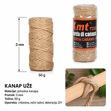 KMT Uže od jute 5403776 Prirodno juteno uže/kanap za vrtlarstvo