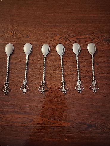 qaşıq çəngəl dəsti: Melixor gümüş üzüklü qaşıq dəsti – 6 ədəd - Material: metal ərinti — 3