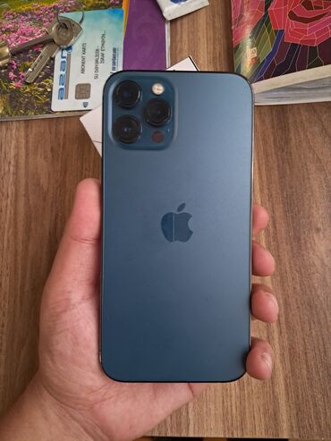 iphone 13 pro mac: IPhone 12 Pro Max, 256 GB, Pacific Blue, Face ID