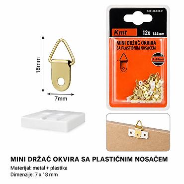 KMT Mali trougaoni 9368631 Mini držač okvira sa plastičnim nosačem –