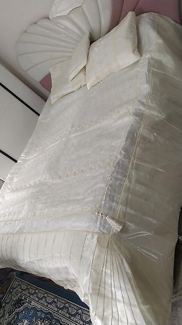 hermes tekstil: Zərif krem rəngli yataq örtüyü dəsti - Komplekt: yataq örtüyü + 2 — 1