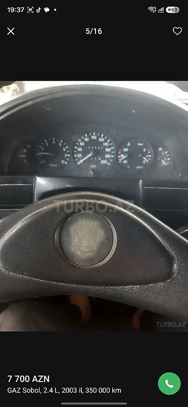 səkidə satilan masinlar: QAZ Sobol: 2.4 l | 2003 il 350000 km Van/Minivan — 9