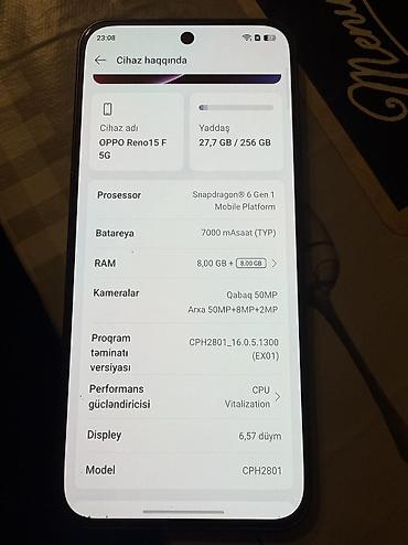 Oppo 256 GB, rəng - Göy, Sensor, Barmaq izi, İki sim kartlı lalafo.az -da Oppo 256 GB, rəng - Göy, Sensor, Barmaq izi, İki sim kartlı