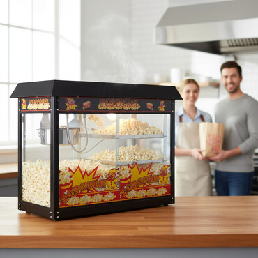 Ostali kuhinjski aparati: Aparat za kokice sa grejnim policama Boja: crna Do 5 kg kokica na sat — 1