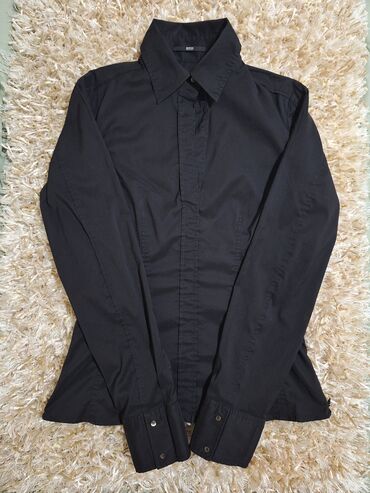 Košulje: Hugo Boss, Pamuk, Jednobojni, bоја - Crna — 1