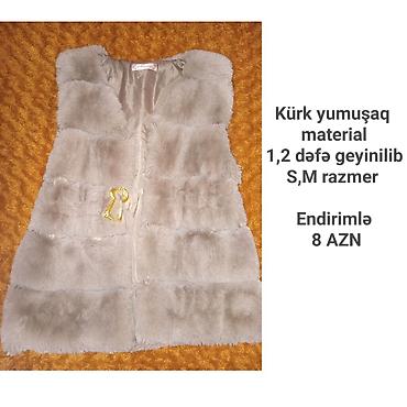 Jiletlər: Süni kürk qadın jileti - Rəng: açıq boz (boz-bej tonlarında) - Model — 1