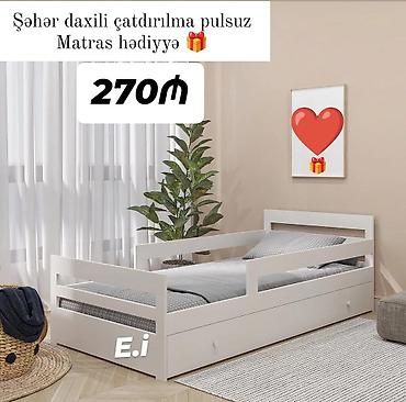 tek çarpayi: Oğlan və qız üçün, Yeni, Çarpayı, Matras ilə, Siyirməli — 1