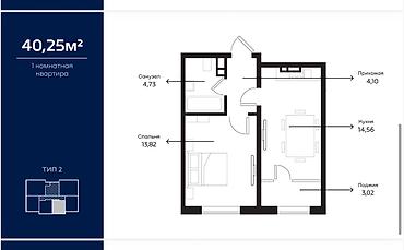 олокон: Строится, Элитка, 1 комната, 40 м² — 3