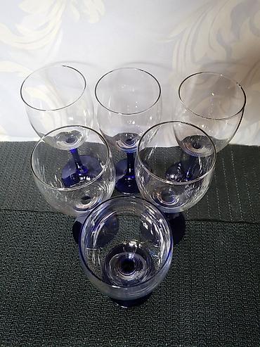 Čaše: Case nove,vintaz holandske za vino. Case staklo,kobaltno staklo,sve — 7