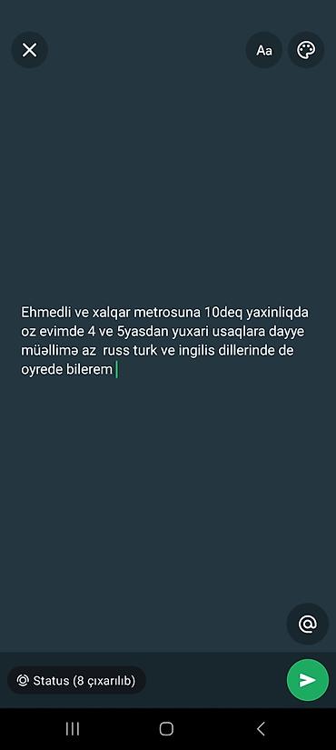 mop dəsti: Dayə və uşaq inkişafı xidməti - Məkan: Əhmədli və Xalqlar Dostluğu — 1