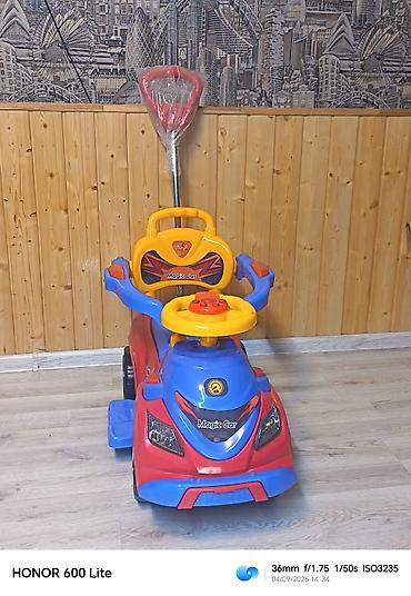masin usaq ucun: Uşaq gəzdirici maşın – Magic Car - Rənglər: qırmızı–mavi–sarı - — 1