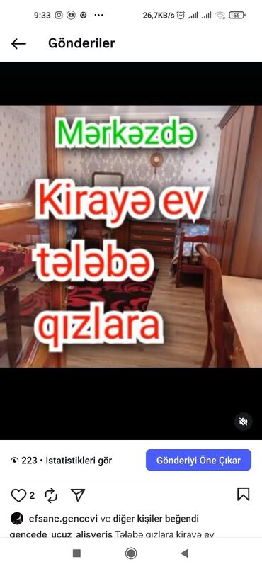lerik rayonu kiraye evler: Mərkəzdə,tibb kollecinin və Aqrar Universitetinin yanında, tələbə