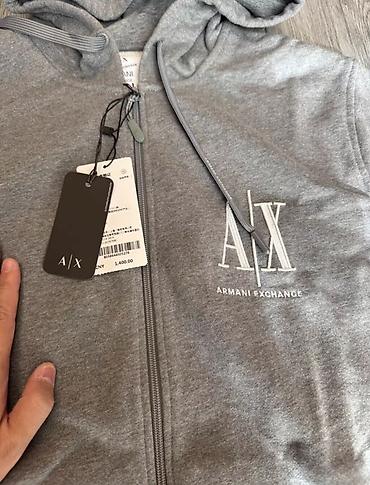 axis y: Мужская толстовка, L, Armani, Новый, цвет - Серый — 3