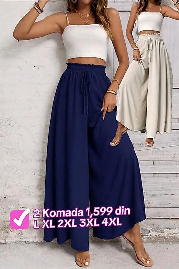 Pantalone: Ženske široke pantalone sa visokim strukom - Kroj: veoma široke — 4