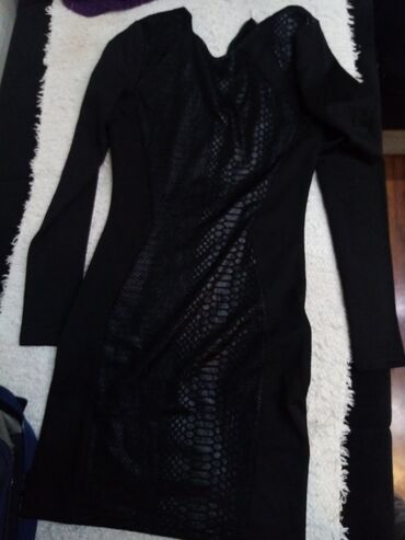 ljubičaste haljine: H&M S (EU 36), color - Black, Oversize, Long sleeves