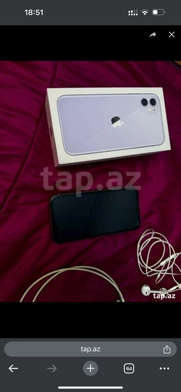 apple 11 ikinci el: IPhone 11, 128 GB, Çəhrayı, Face ID