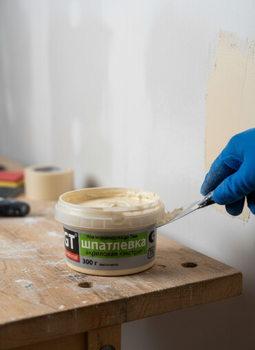 продаю шпаклёвка: Акриловая шпатлевка «Экстра» от IGT в удобной пластиковой банке