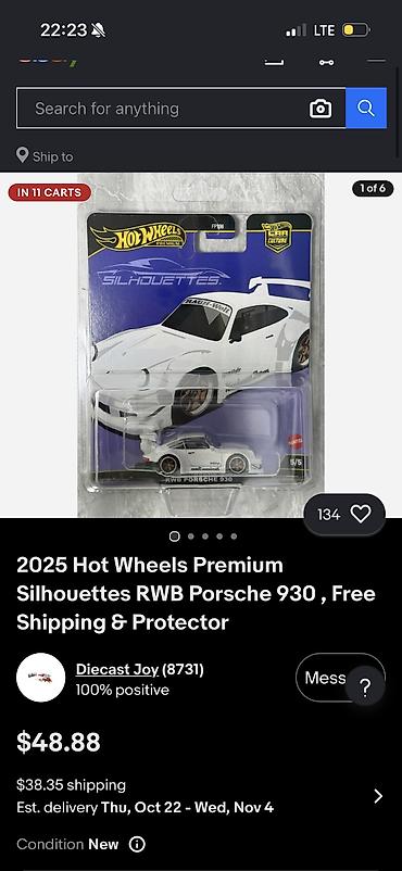 Модели автомобилей: Hot Wheels Premium Car Culture Silhouettes — RWB Porsche 930, 5/5. - — 1