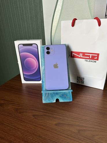 Apple iPhone: IPhone 12, 128 GB, Deep Purple, Barmaq izi, Face ID, Sənədlərlə