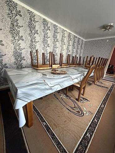 куханые столы: Большой раздвижной обеденный комплект: два прямоугольных стола из — 1